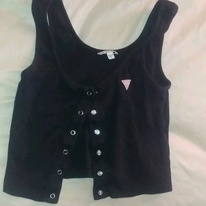 Guess crop top button up button down